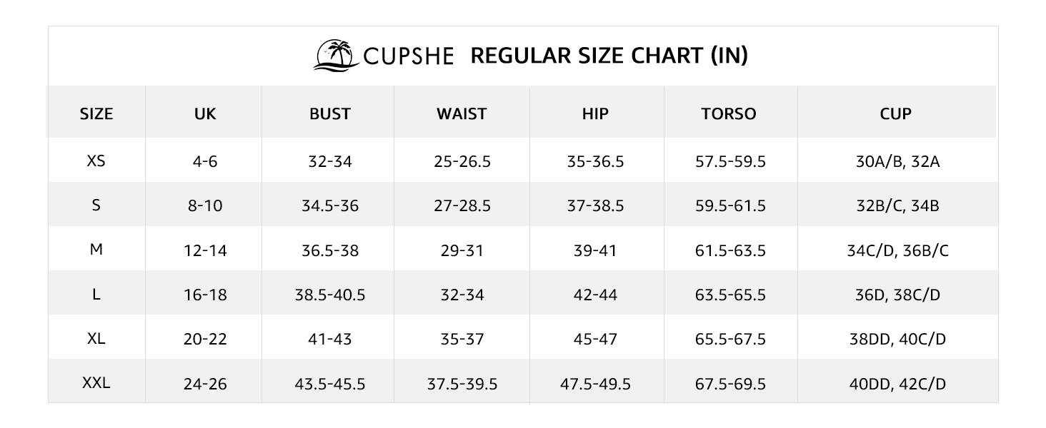 cupshe swimsuit size