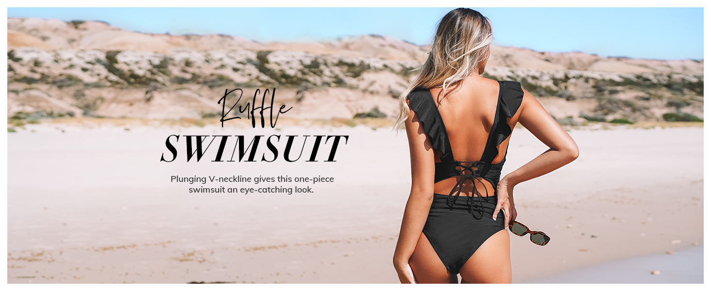 cupshe women swimsuit one piece tummy control swimming costume
