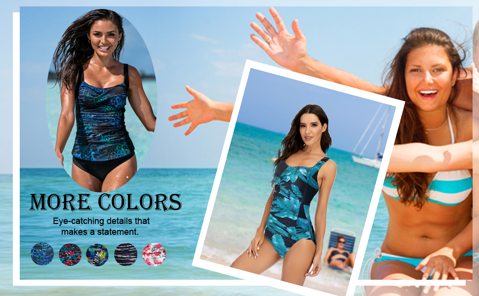 Women's Pleated Front One Piece with Sewn in Cups Boho Beachwear