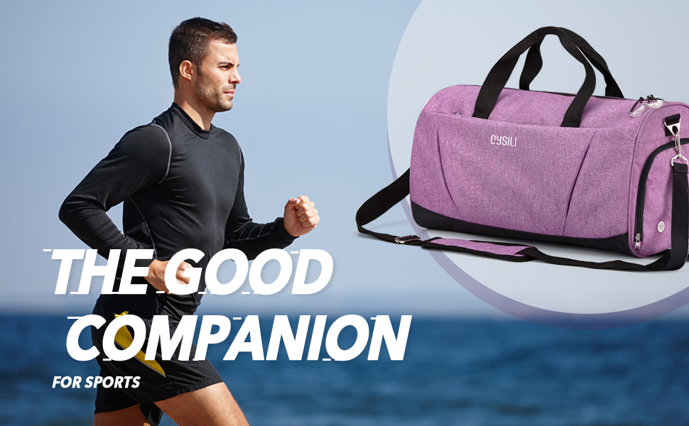 Gym Bag with Shoes Compartment and Wet Pocket,Sports Duffel Bag  Yoga/Swim Travel Duffle 