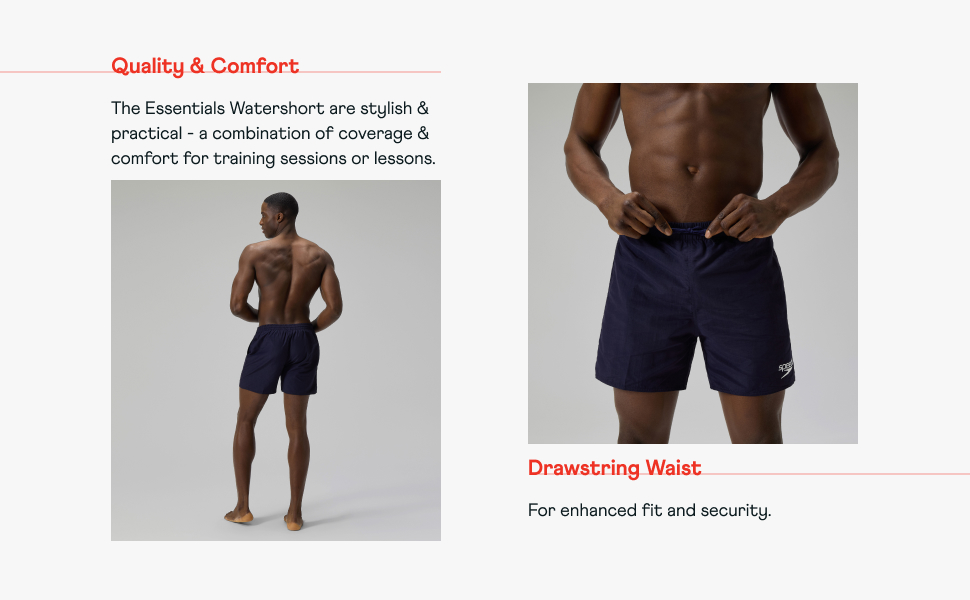two images of shorts on a grey background