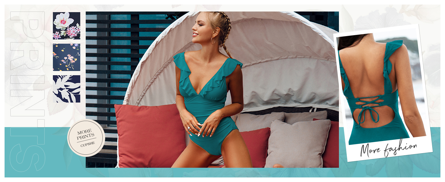 cupshe women one piece tummy control swimsuit
