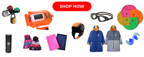 tow float, dry bag, change robe, fotoflex plus goggles, flask