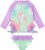weVSwe Baby Girl Swimwear UPF 50+ Long Sleeve Two Piece UV Swimsuit Toddler Rash Guard Set Quick Drying Ruffles Swimming Costume 0-6 Years