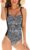 WIN.MAX One Piece Swimming Costume Tummy Control Swimsuit Ruched Padded Swimwear, Plus Size Bathing Suits for Women Vintage Push Up Monokinis,for C to DD Cup
