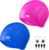 Alepo 2 Pack Swimming Cap Unisex with 3D Ear Protection, Durable Flexible Silicone Swimming Hat Women Men Kids Adults, Bathing Swim Cap for Short/Long Hair with Ear Plugs&Nose Clip