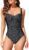 WIN.MAX One Piece Swimming Costume Tummy Control Swimsuit Ruched Padded Swimwear, Plus Size Bathing Suits for Women Vintage Push Up Monokinis,for C to DD Cup