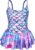 AmzBarley Girls Leopard/Mermaid Swimming Costume Swimsuit Kids Ruffle Skirt One Piece Swimwear Leotard Children Swim Wear Bathing Suit Summer Holiday Beachwear