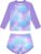 TUONROAD Girls Swimming Costume Toddler Baby Kids Two Piece Long Sleeve Swimsuit UPF 50+ Protection Bathing Suit Swim Set for 4-10 Years