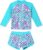 TUONROAD Girls Swimming Costume Toddler Baby Kids Two Piece Long Sleeve Swimsuit UPF 50+ Protection Bathing Suit Swim Set for 4-10 Years