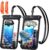 UNBREAKcable 9-Inch Waterproof Phone Pouch, IPX8 Dry Bag, Large Waterproof Phone Case for iPhone 15 Pro Max, 14 Pro, 13, 12, 11, XR, XS, Samsung S23, S22, etc.- 2 Pack with Emergency Whistles